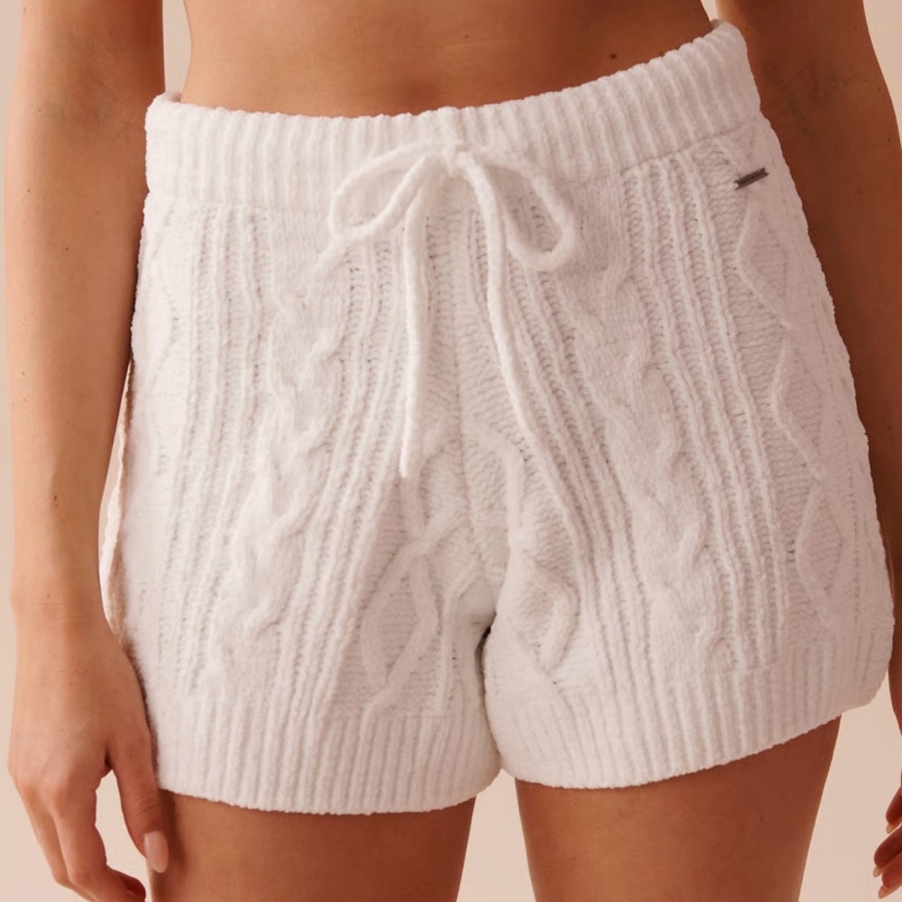 Cozy Cable Knit Chenille Shorts - la Vie en Rose/size M - Picture 4 of 5